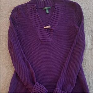 🎆 VINTAGE RALPH LAUREN Deep Purple V-Neck Sweater